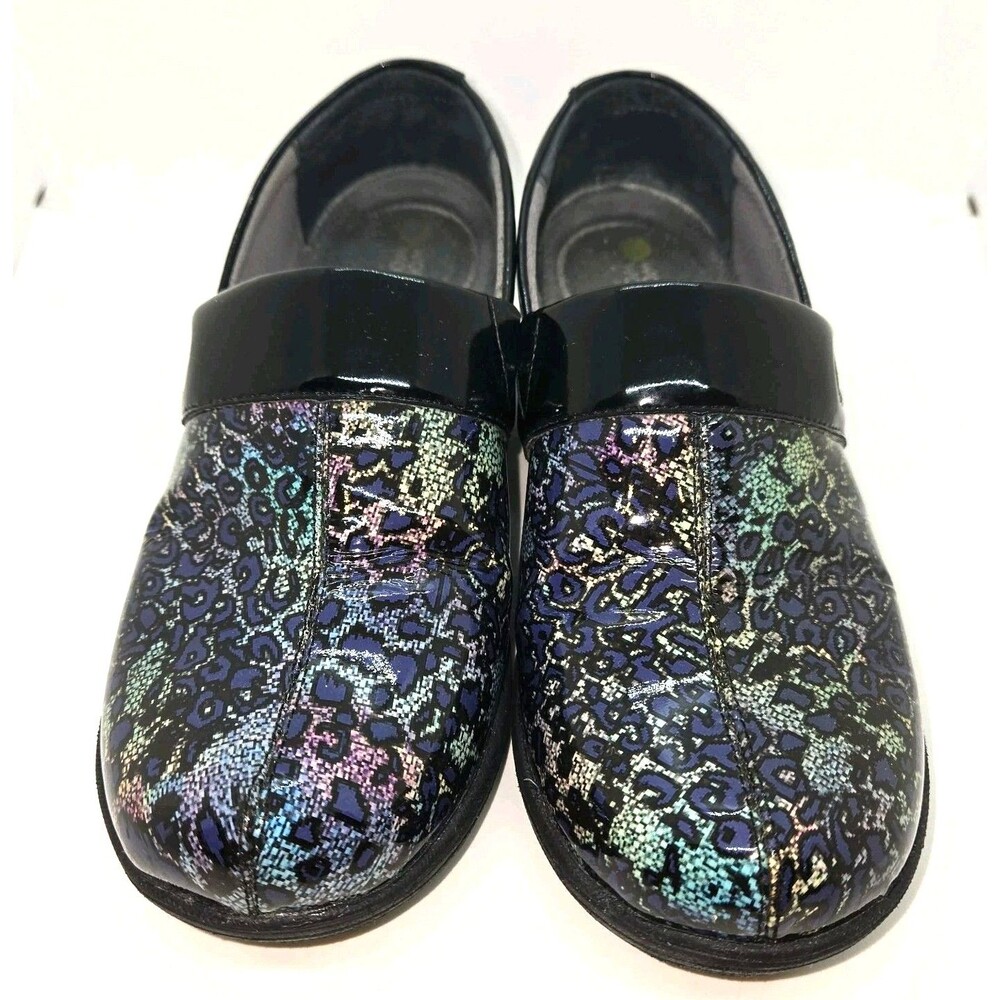 Dansko Work Wonders Comfort Clogs Multicolor Patent Leather Slip Resistant EU 38 - Picture 3 of 13